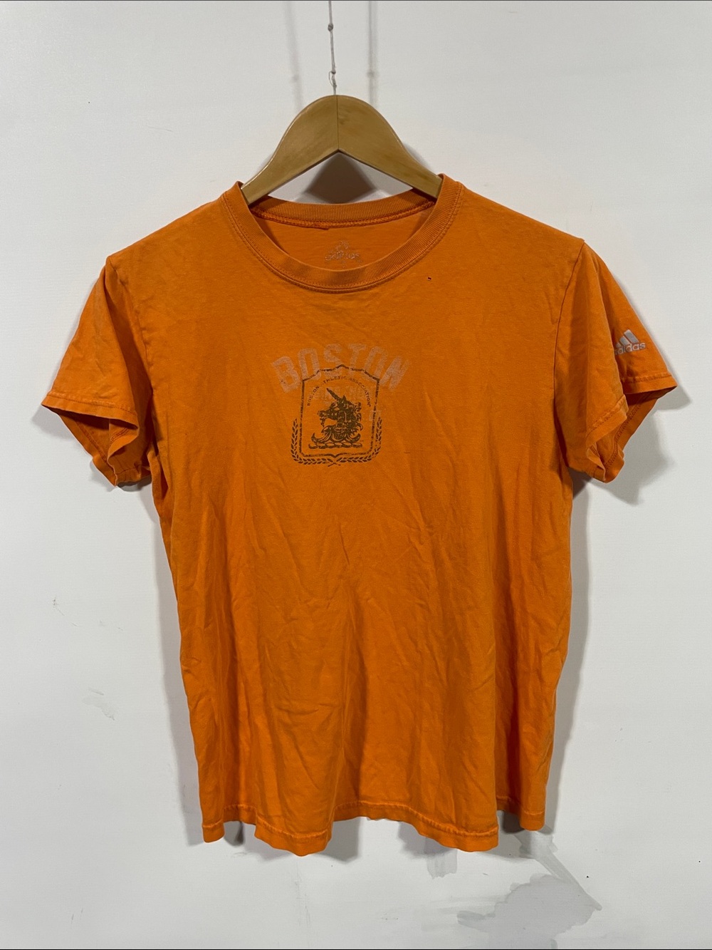 Vintage adidas Orange Boston Graphic Short Sleeve Tee